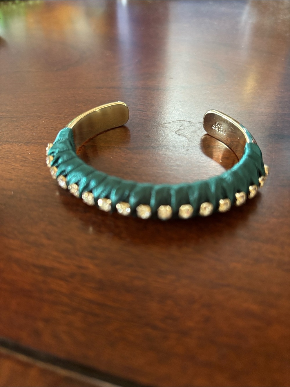 Emerald Green Wrapped Crystal Cuff Bracelet